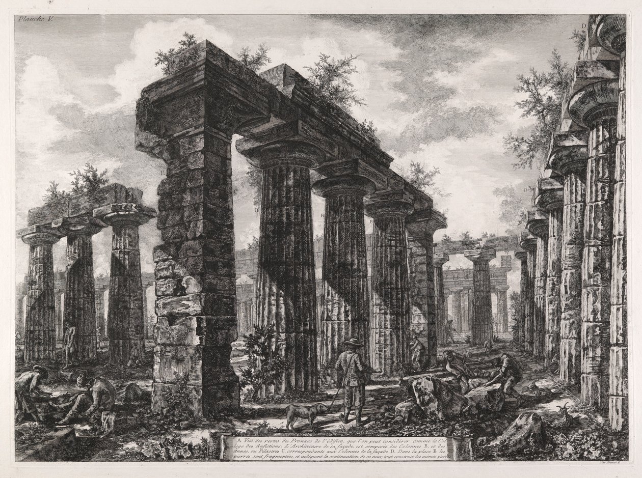 Pohled na pozůstatky Pronaos of the od Giovanni Battista Piranesi