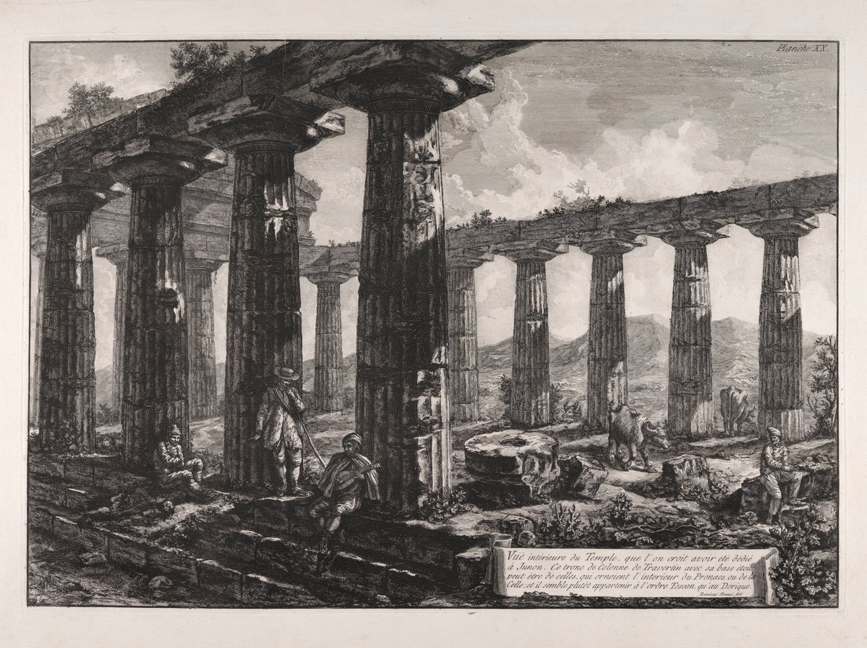 Vnitřní pohled na chrám, který od Giovanni Battista Piranesi