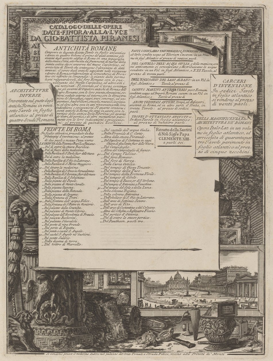 Katalog prací, které dosud Lvce odevzdal Gio Battista Piranesi od Giovanni Battista Piranesi and Francesco Piranesi