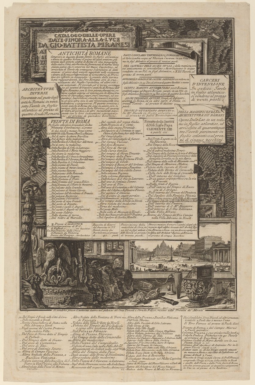 Katalog prací, které dosud Lvce odevzdal Gio Battista Piranesi od Giovanni Battista Piranesi and Francesco Piranesi