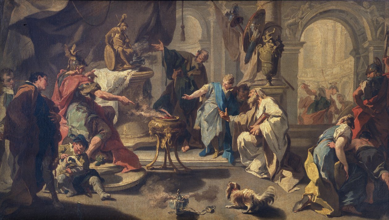 Hannibal přísahal věčné nepřátelství Římanům, kolem roku 1723 (olej na plátně) od Giovanni Battista Pittoni