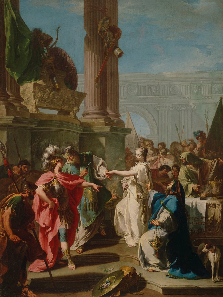 Oběť Polyxeny, 1734 od Giovanni Battista Pittoni