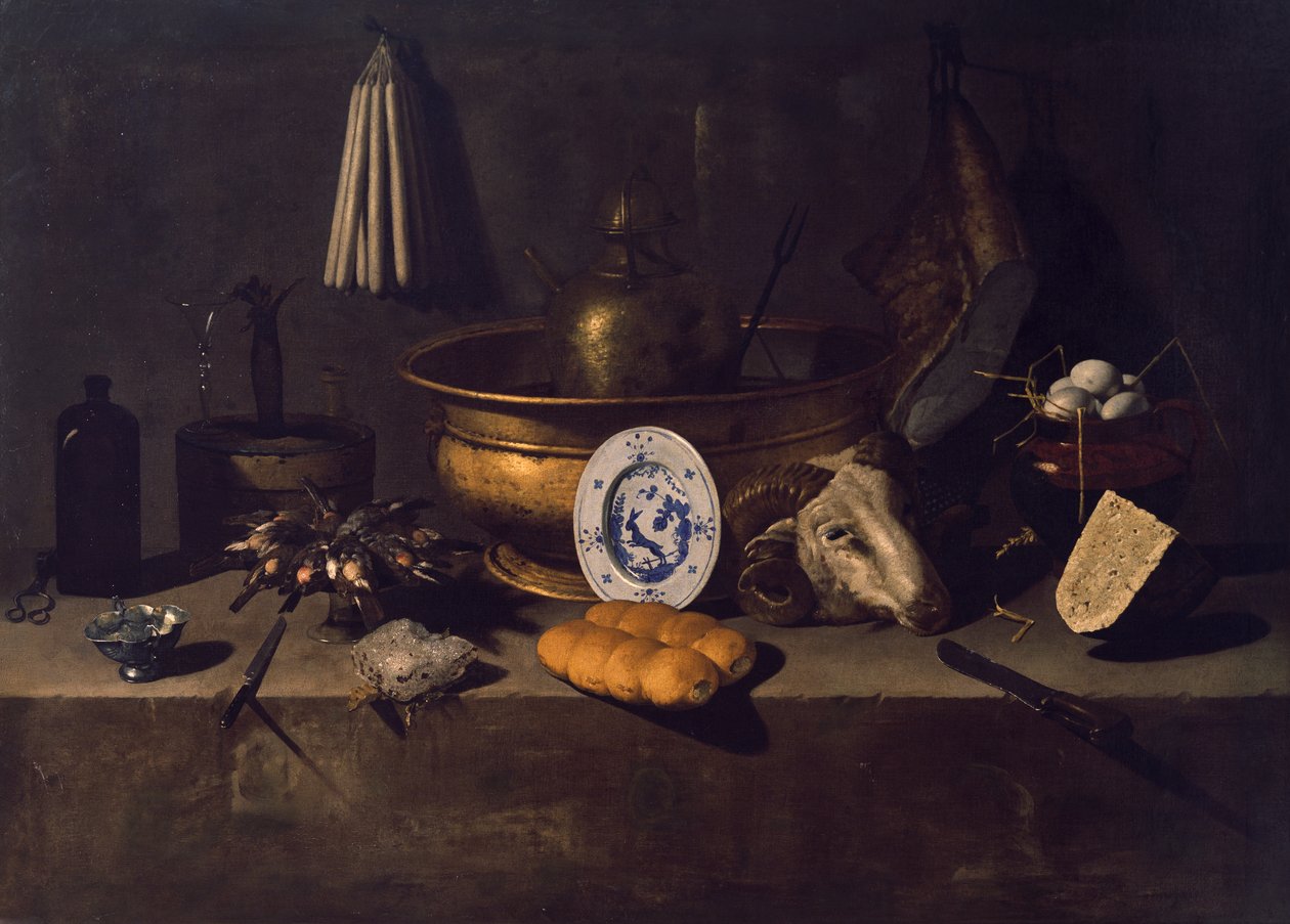 Uvnitř kuchyně (olej na plátně) od Giovanni Battista Recco