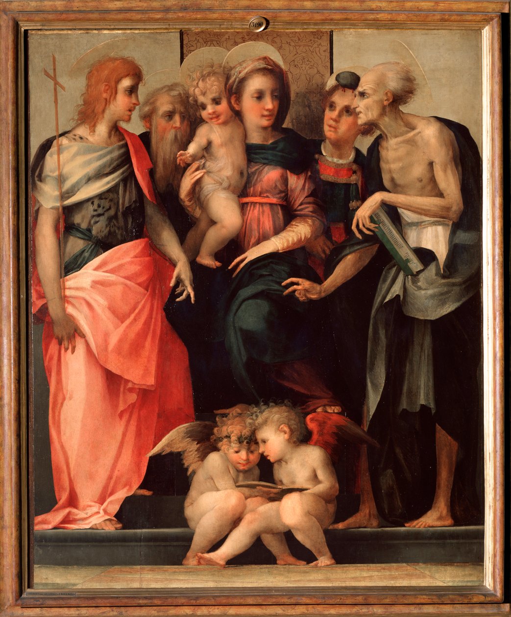 Svatá konverzace (oltář Ognissanti) - tempera na dřevě, kolem 1518 od Giovanni Battista Rosso Fiorentino