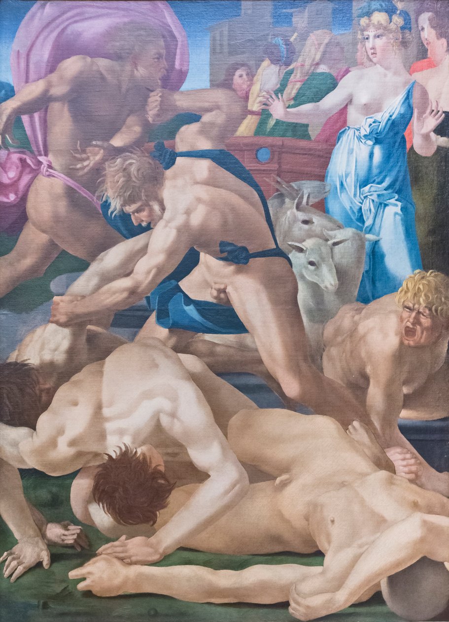 Mojžíš bránil dcery Jetro od Giovanni Battista Rosso Fiorentino