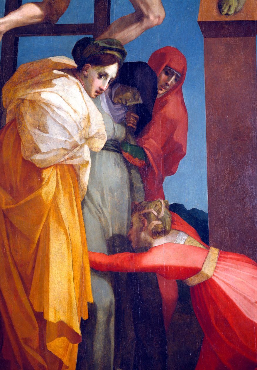 Sestup z kříže, detail žen, detail panelu 1521 z 85135 od Giovanni Battista Rosso Fiorentino
