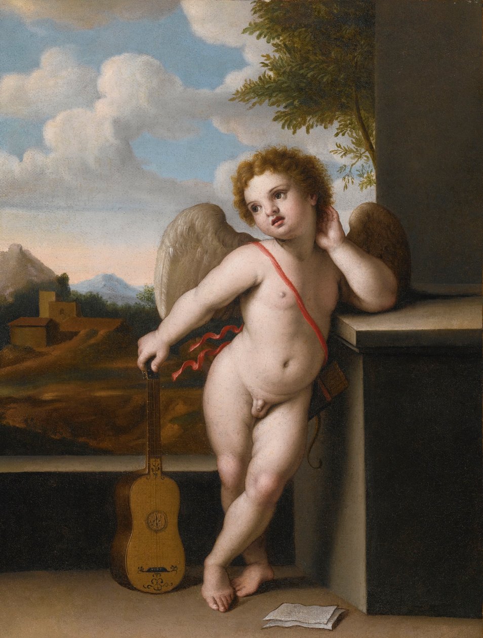 Giovanni Battista Salvi Anděl držící kytaru od Giovanni Battista Salvi da Sassoferrato