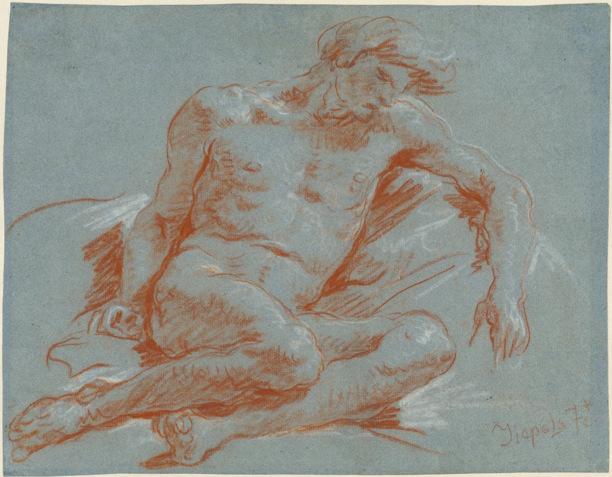 Sedící mužský akt od Giovanni Battista Tiepolo