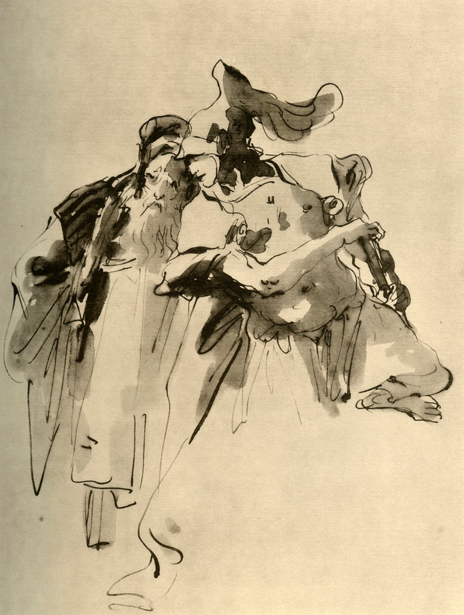 Voják a starý muž, polovina 18. století, 1928 od Giovanni Battista Tiepolo