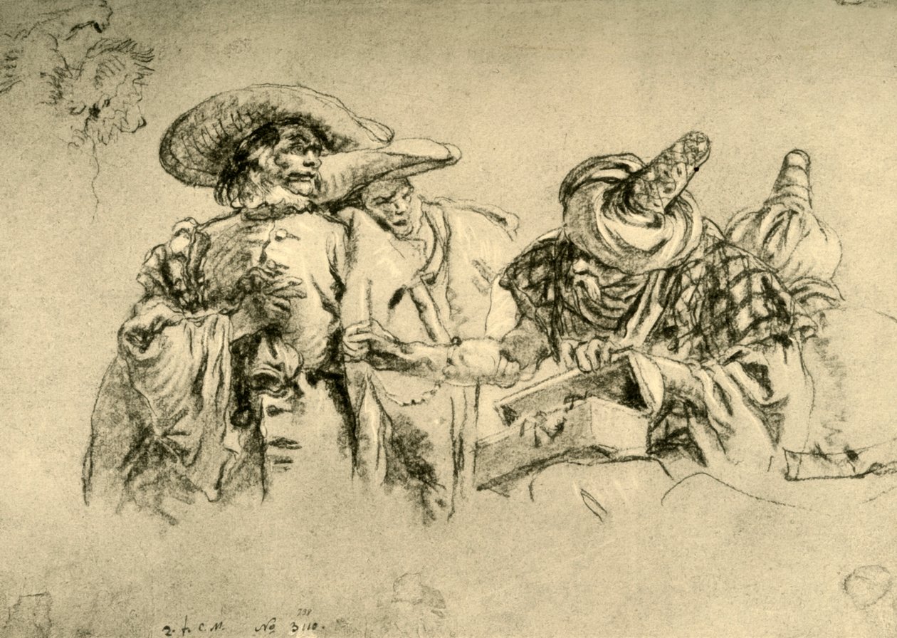 Orientální obchodník s klenoty a dva evropští obchodníci, 1752-1753, 1928 od Giovanni Battista Tiepolo