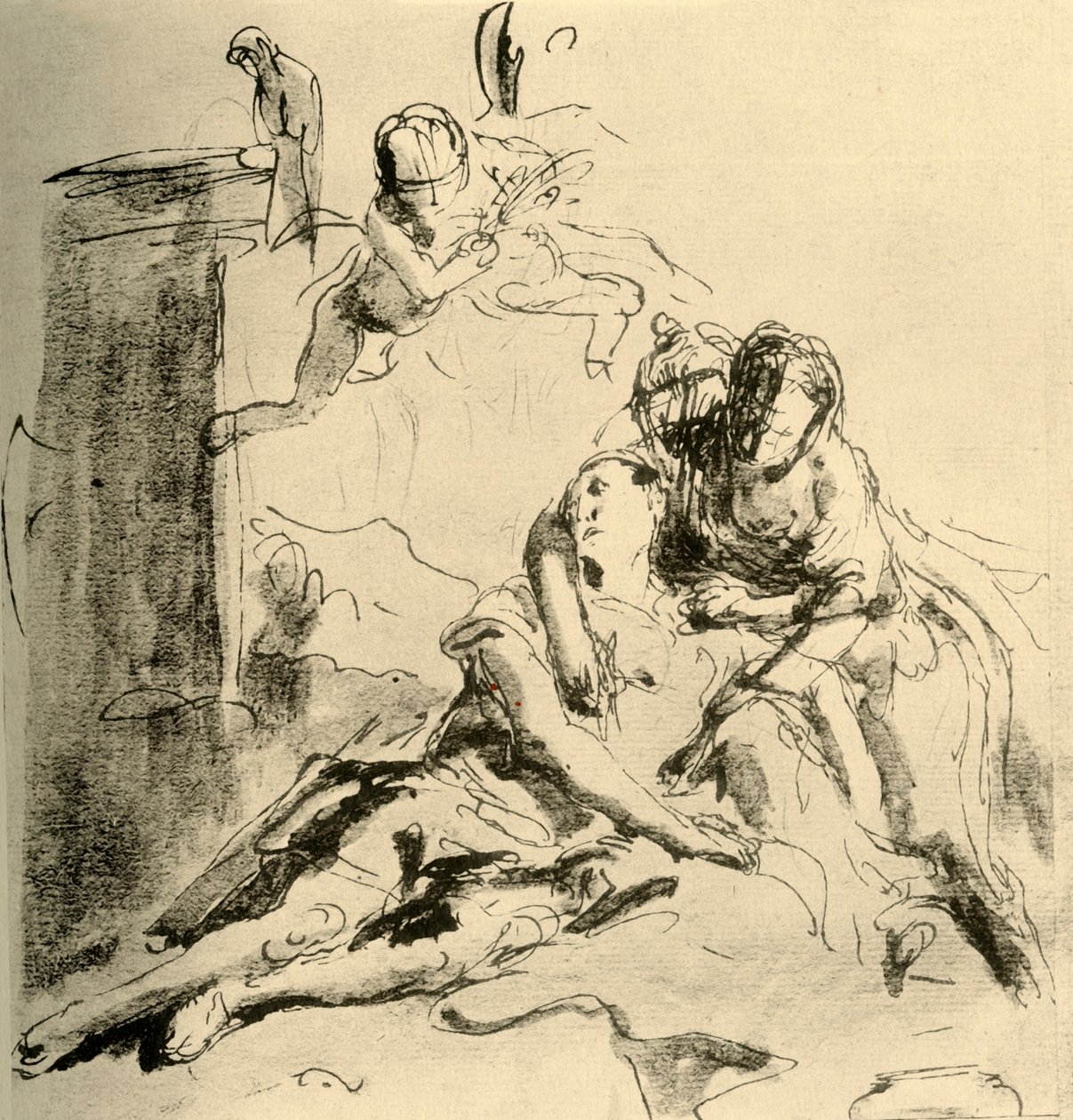 Angelica pečuje o Medorské rány, c1757, 1928 od Giovanni Battista Tiepolo