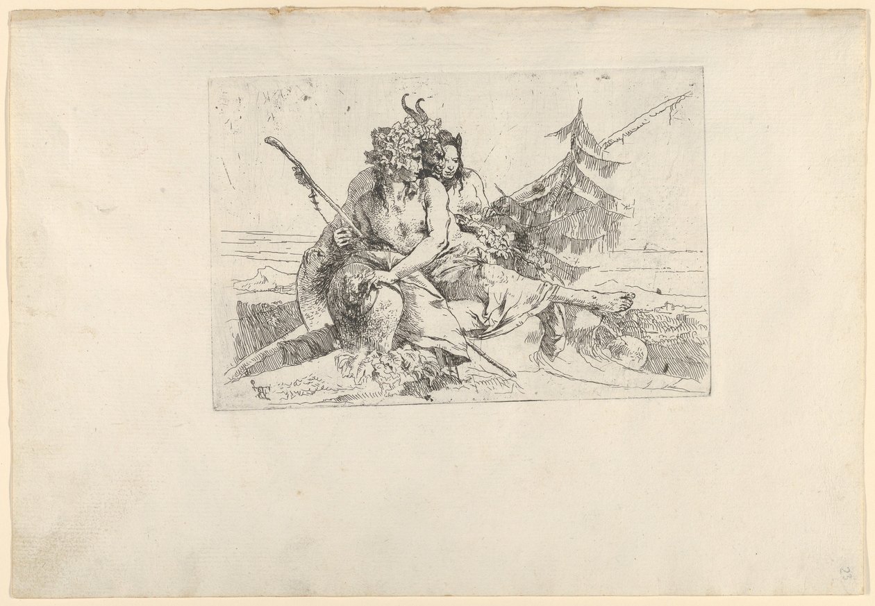 Bacchant, Satyr a Fauness, z Scherzi, ca. 1740. od Giovanni Battista Tiepolo