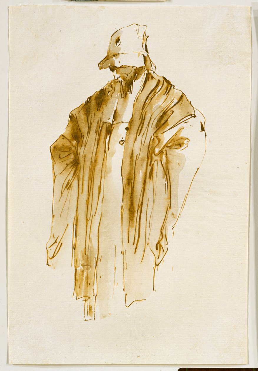 Bärtiger Mann, der nach links unten schaut od Giovanni Battista Tiepolo