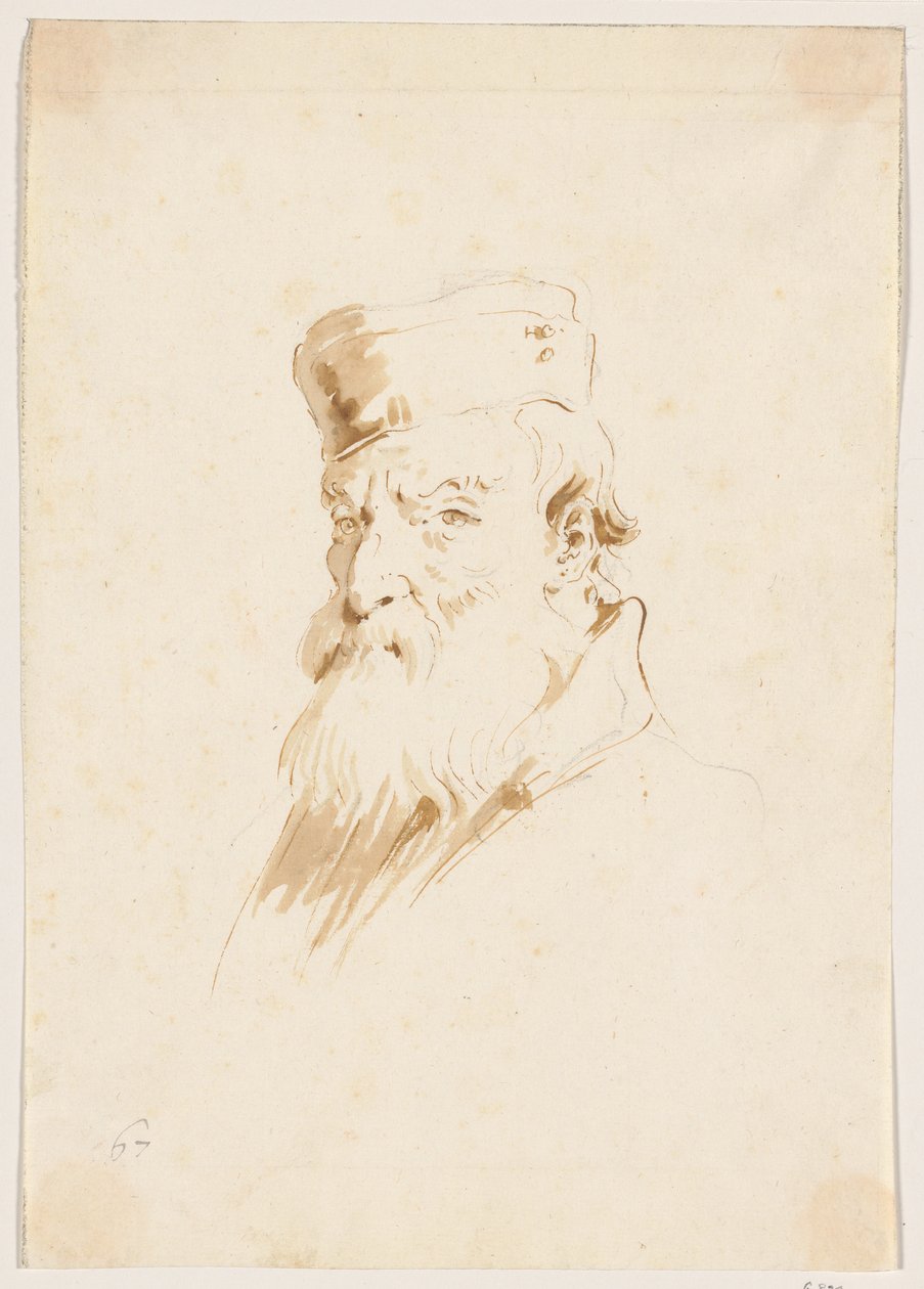 Vousatý muž v čepici od Giovanni Battista Tiepolo