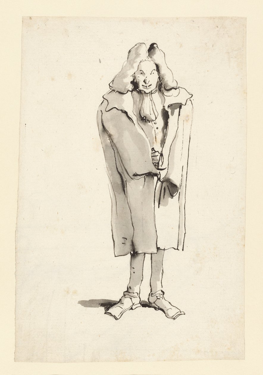 Karikatura muže v kabátě od Giovanni Battista Tiepolo