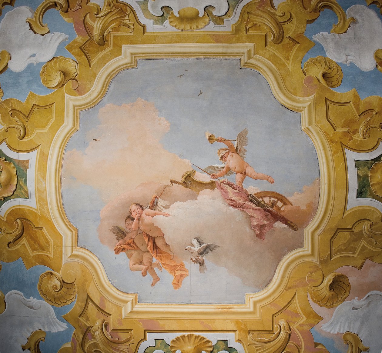Strop pokoje Orlanda Furiosa v Palazzině, 1757 od Giovanni Battista Tiepolo