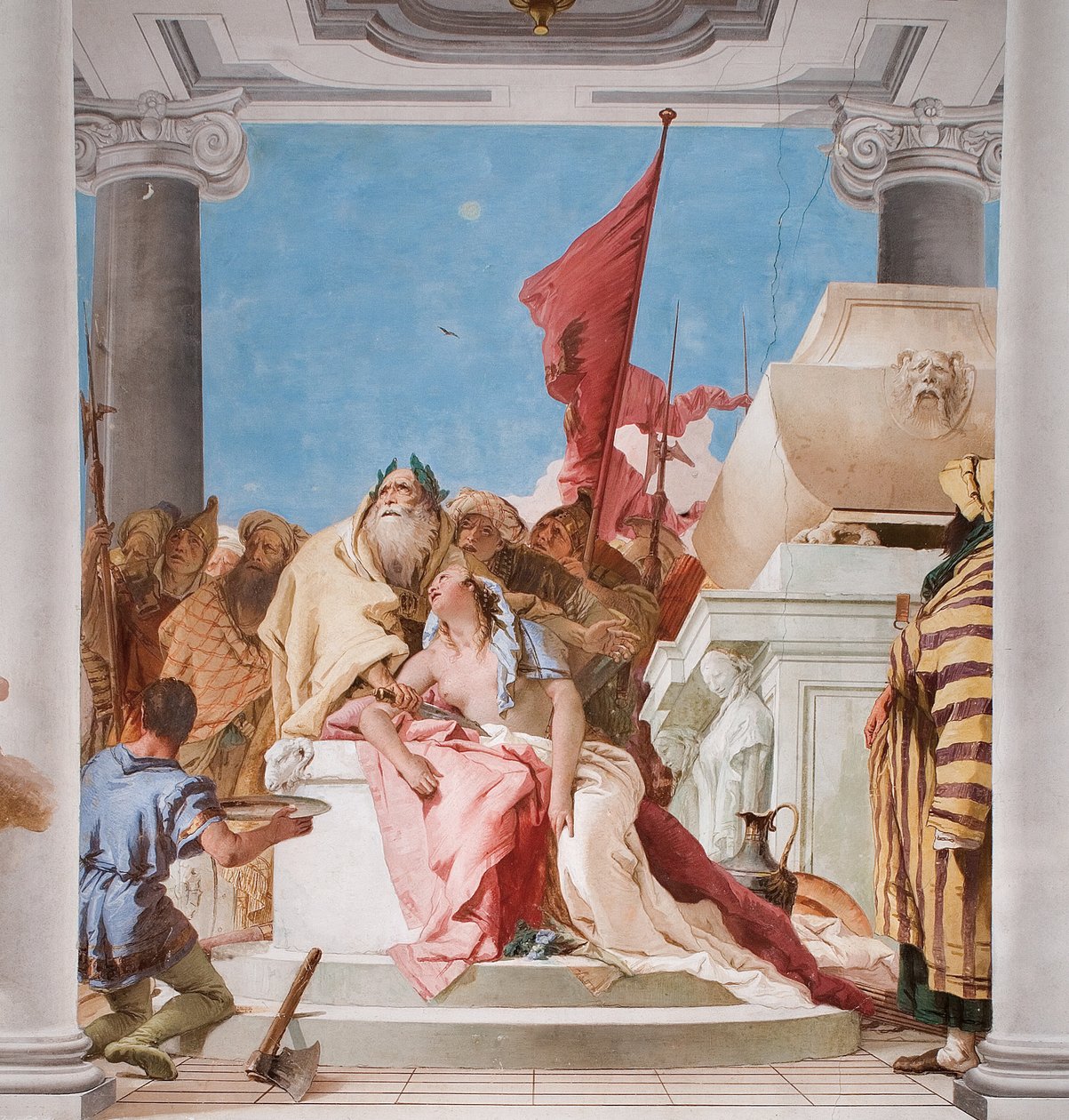 Detail z Oběti Ifigenie, ze vstupní haly v Palazzině, 1757 od Giovanni Battista Tiepolo