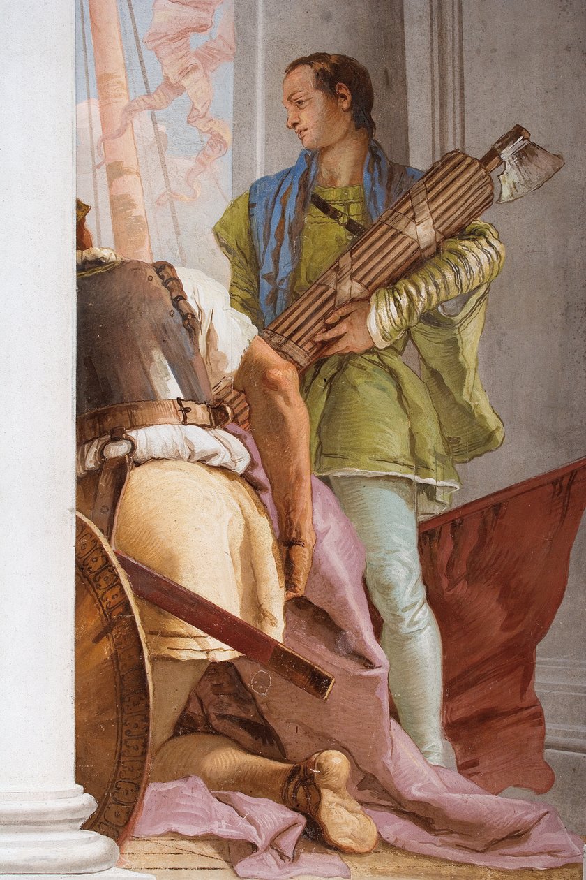 Detail řecké flotily v Aulis, ze vstupní haly v Palazzina, 1757 (freso) od Giovanni Battista Tiepolo