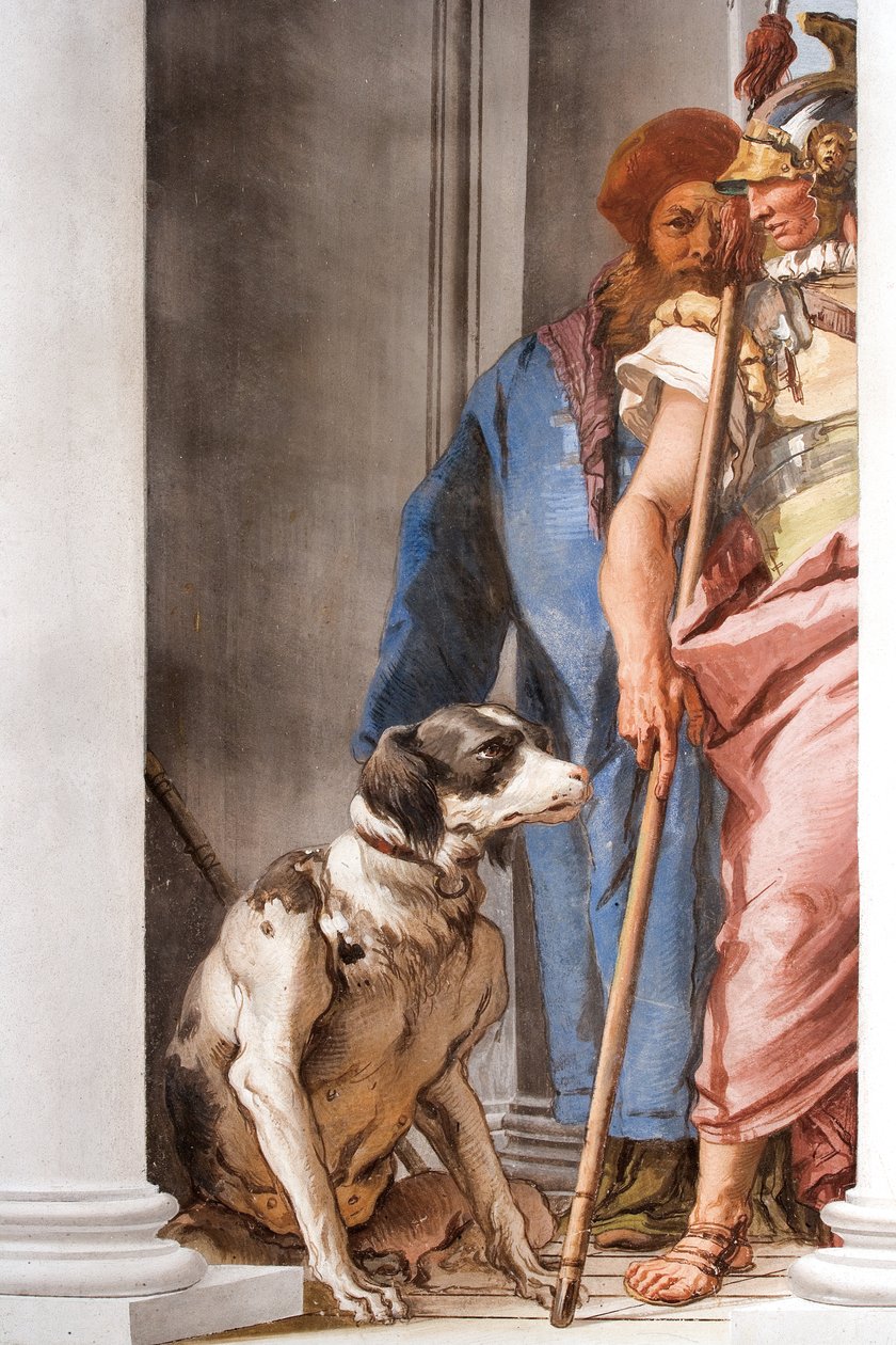 Detail řecké flotily v Aulis, ze vstupní haly v Palazzina, 1757 od Giovanni Battista Tiepolo