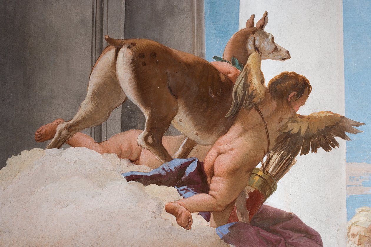 Detail obětní laně z Oběti Ifigenie, ze vstupní haly v Palazzině, 1757 od Giovanni Battista Tiepolo