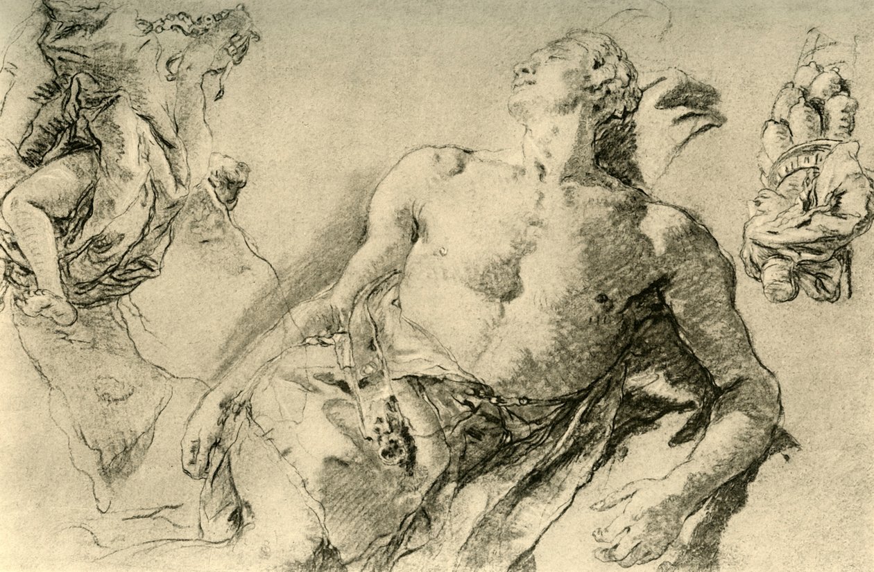 Detailní studie pro Hyacint v Bückeburgu, c1752, 1928 od Giovanni Battista Tiepolo