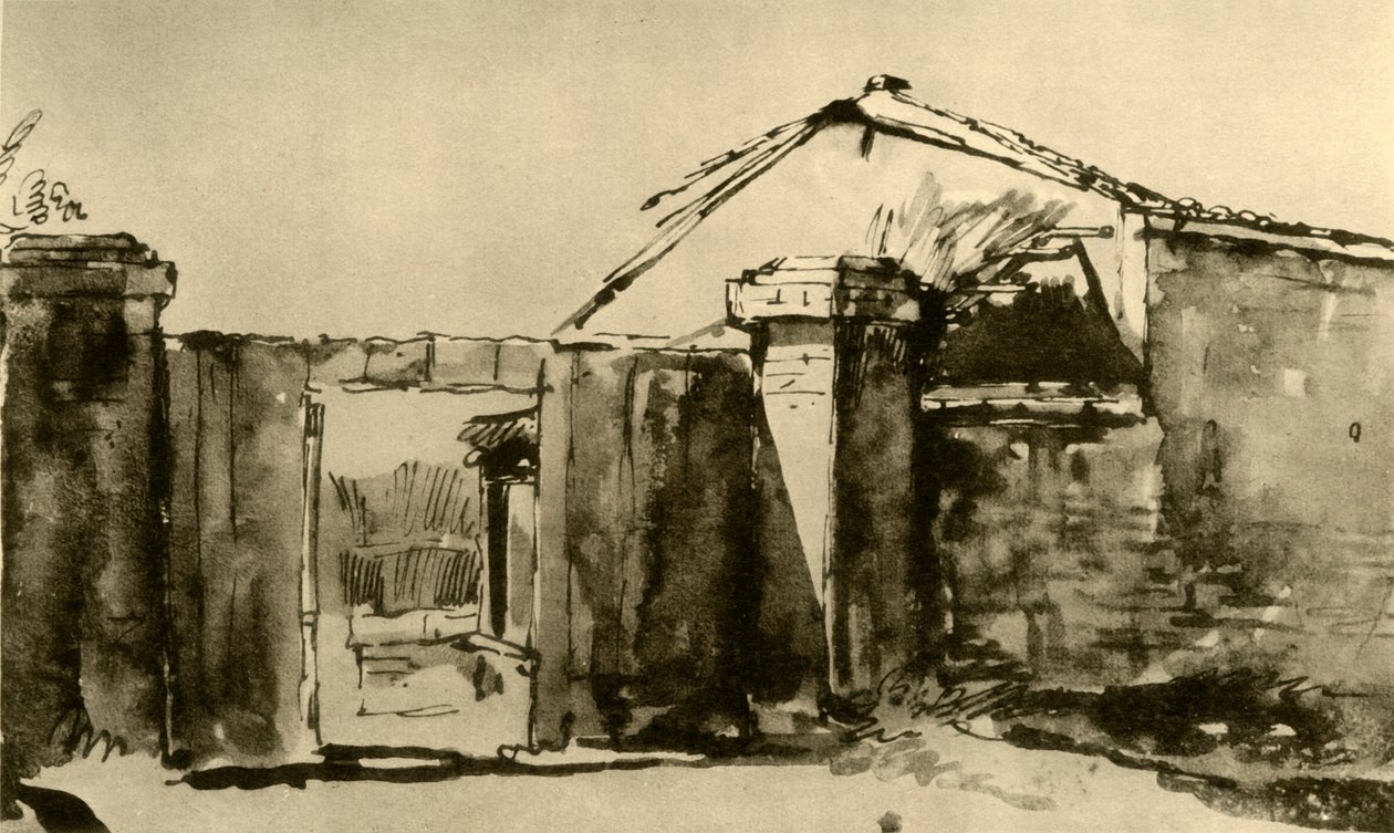 Vchod do hospodářského dvora, polovina 18. století, 1928 od Giovanni Battista Tiepolo