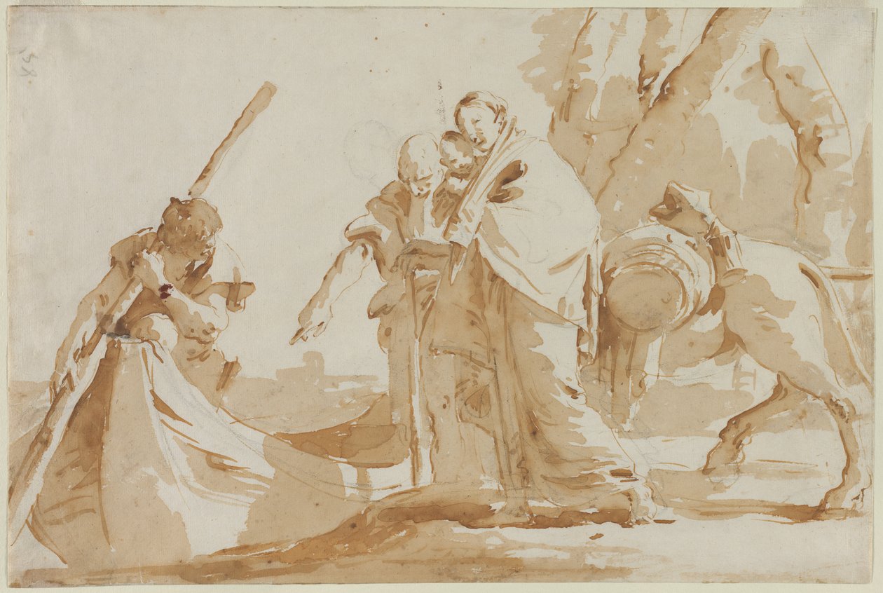 Útěk do Egypta: Nalodění Svaté rodiny od Giovanni Battista Tiepolo