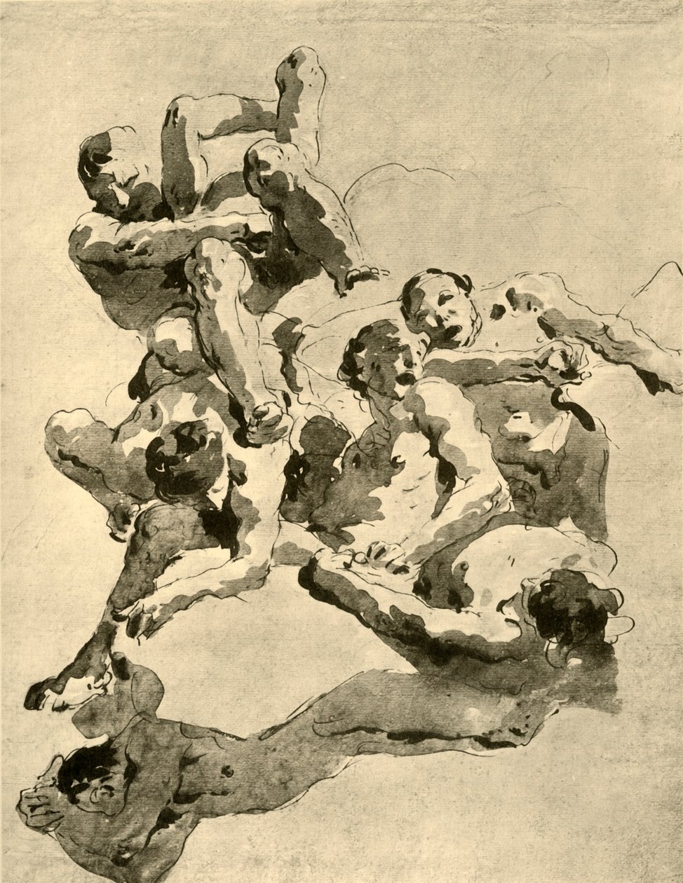 Boj obrů, polovina 18. století, 1928 od Giovanni Battista Tiepolo