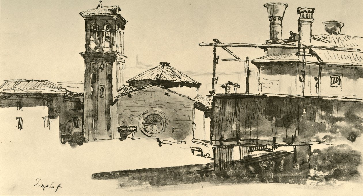 Skupina budov, polovina 18. století, 1928 od Giovanni Battista Tiepolo