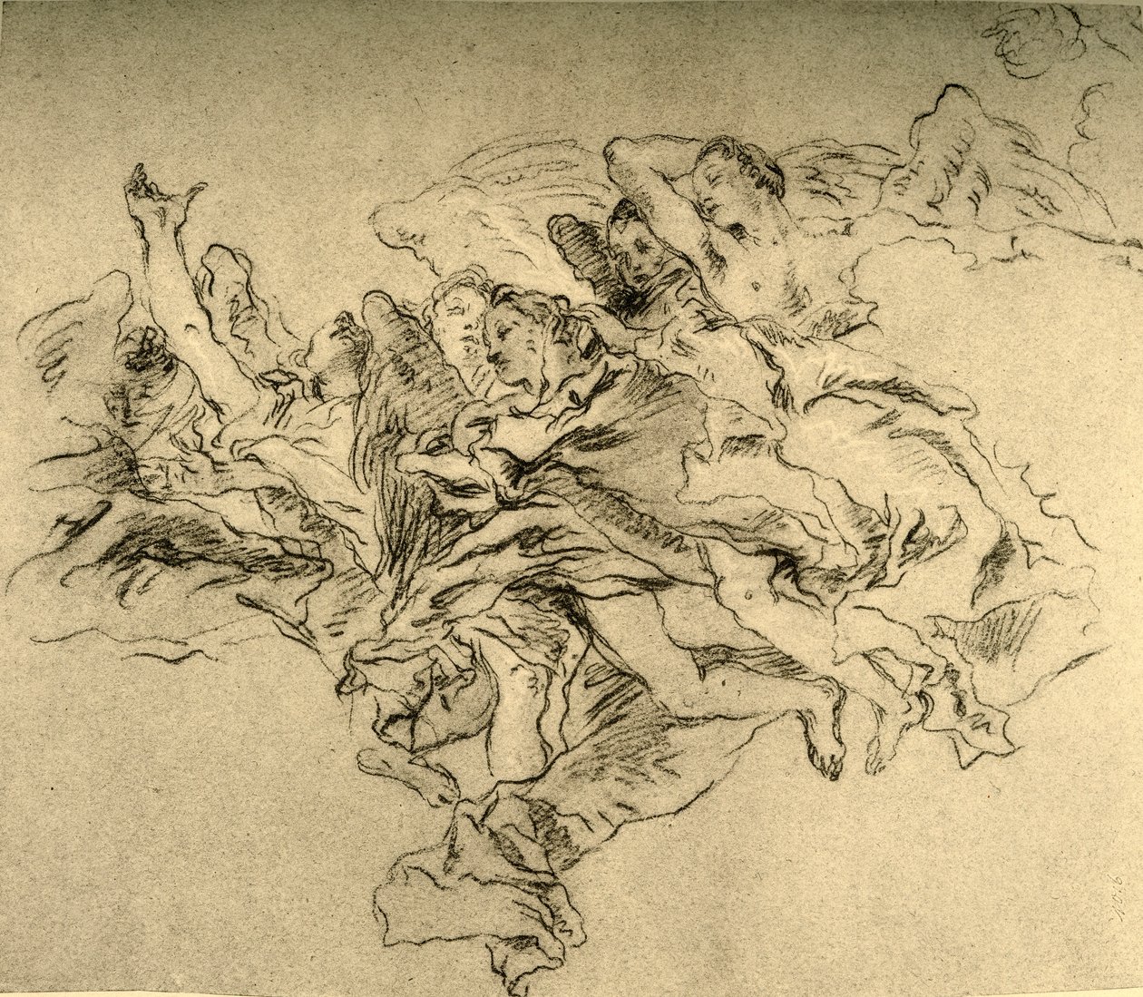Skupina vznášejících se andělů, c1755, 1928 od Giovanni Battista Tiepolo