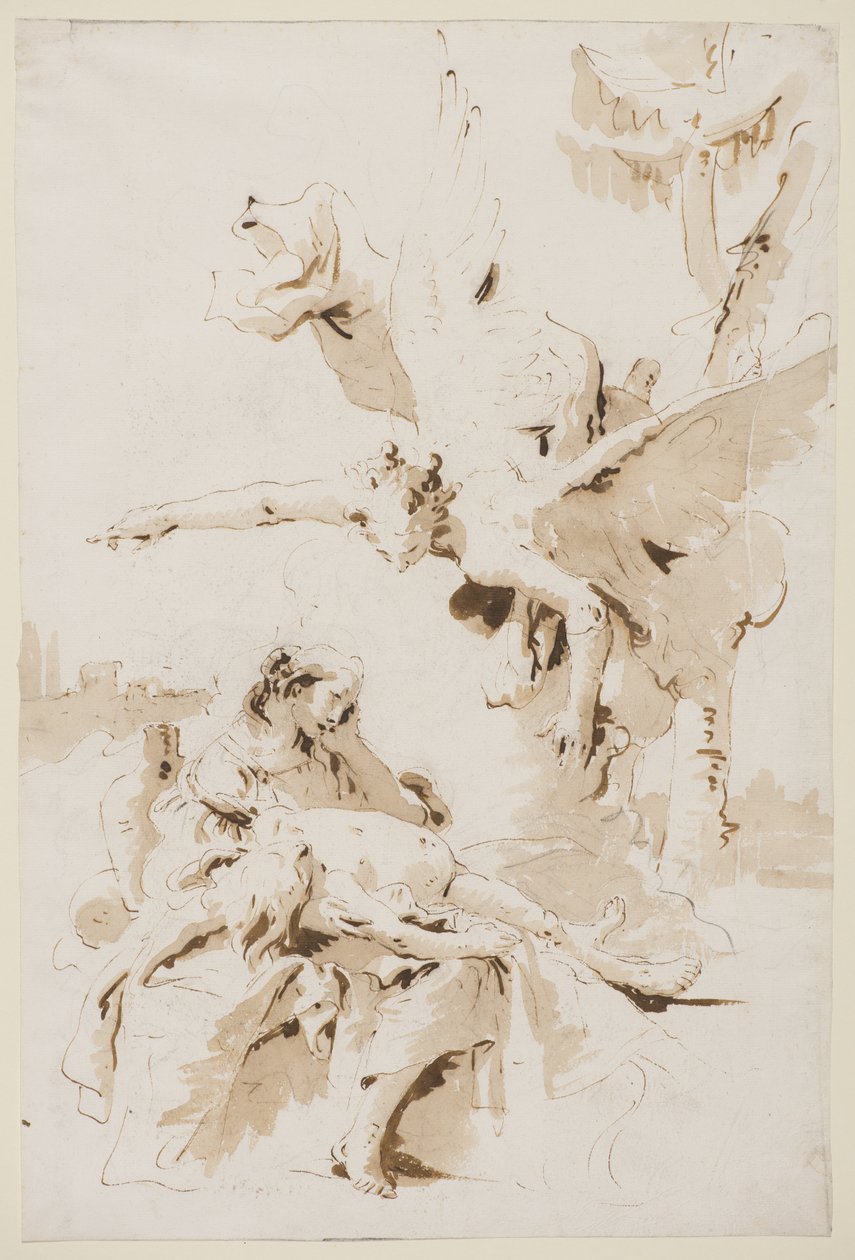 Hagar a Ismael v poušti, kolem roku 1725 od Giovanni Battista Tiepolo