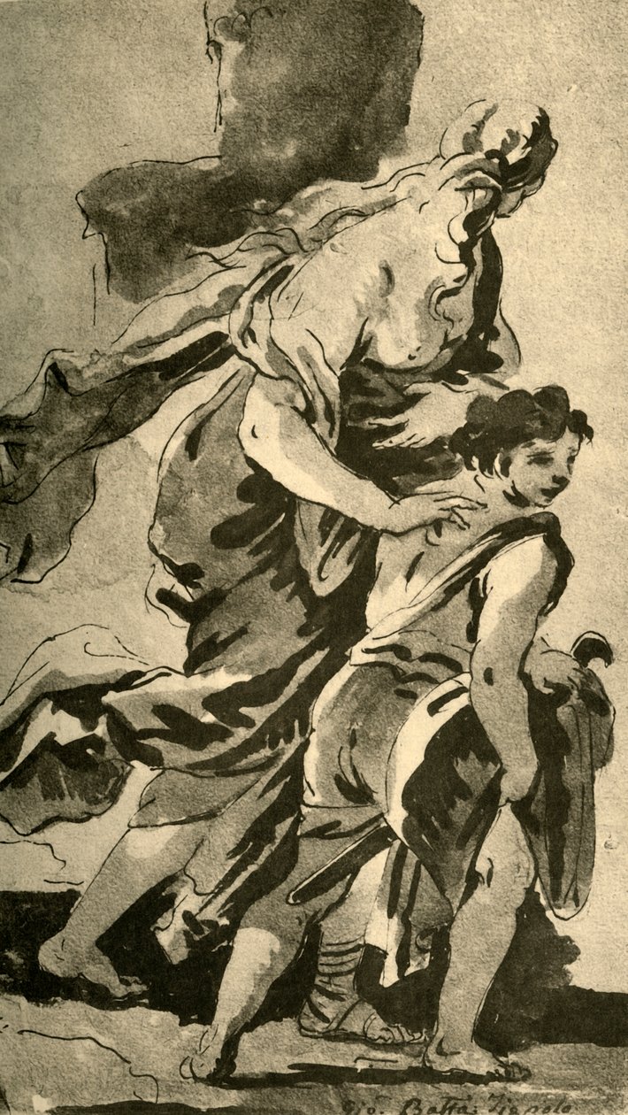 Hagar a Ismael, polovina 18. století, 1928 od Giovanni Battista Tiepolo