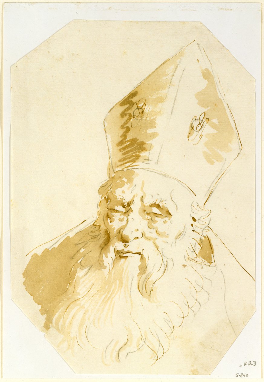Hlava biskupa od Giovanni Battista Tiepolo