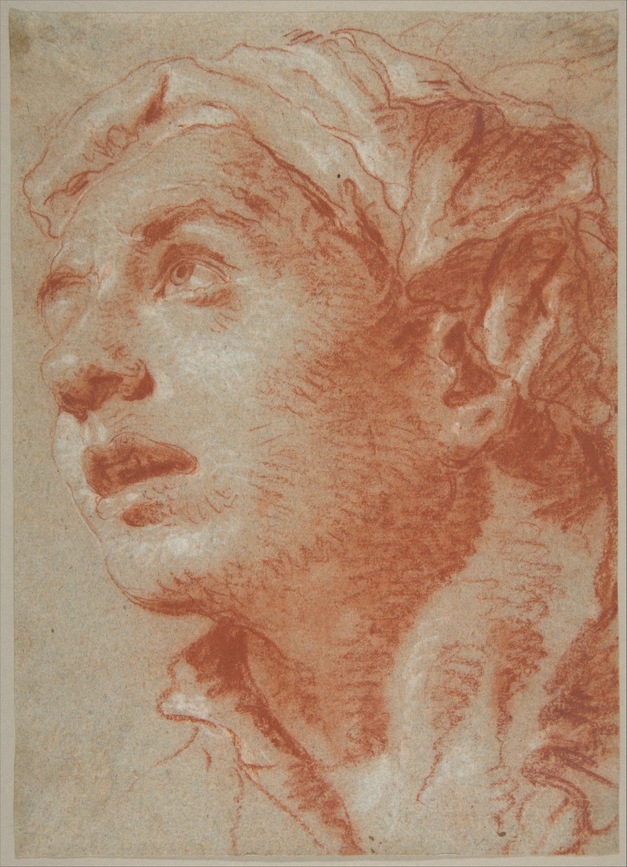 Hlava mladého muže ve tříčtvrtečním pohledu od Giovanni Battista Tiepolo