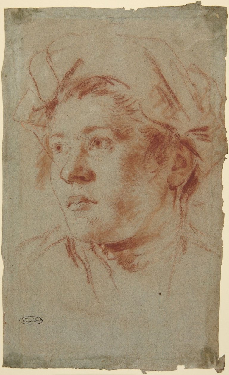Hlava mladíka v klobouku od Giovanni Battista Tiepolo