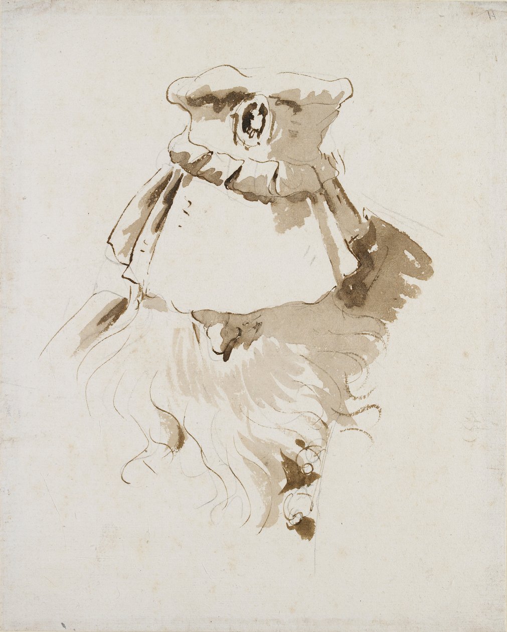 Hlava vousatého muže, polovina 18. století od Giovanni Battista Tiepolo