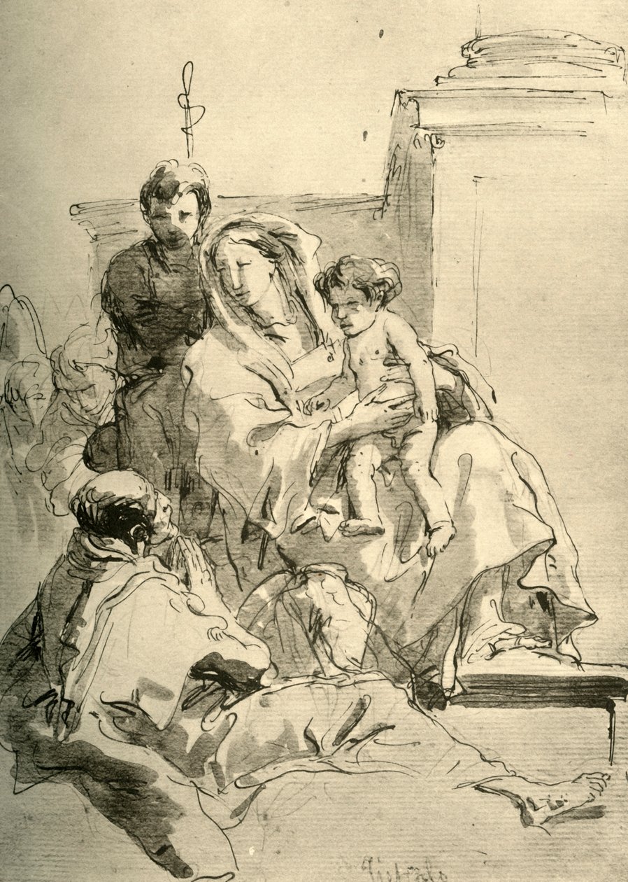 Svatá rodina, polovina 18. století, 1928 od Giovanni Battista Tiepolo