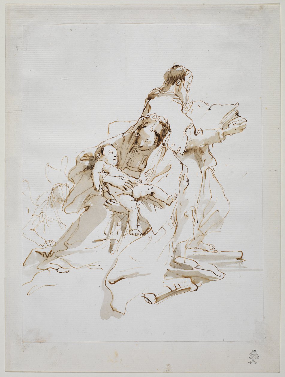 Svatá rodina se Saint Joseph Reading, circa 1757 od Giovanni Battista Tiepolo