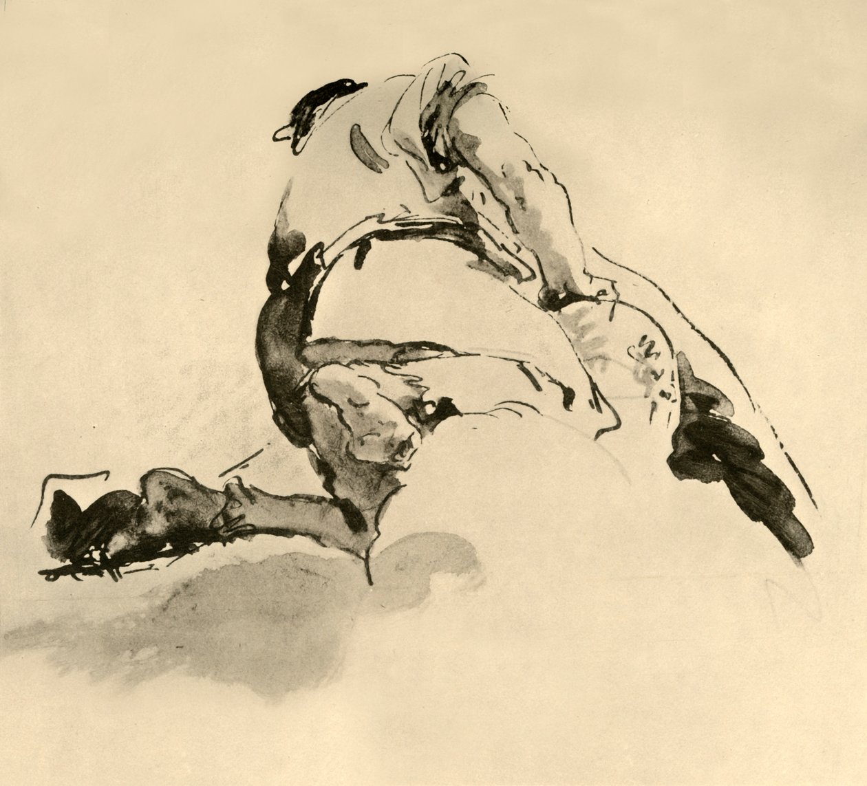 Klečící postava při pohledu zezadu, polovina 18. století, 1928 od Giovanni Battista Tiepolo