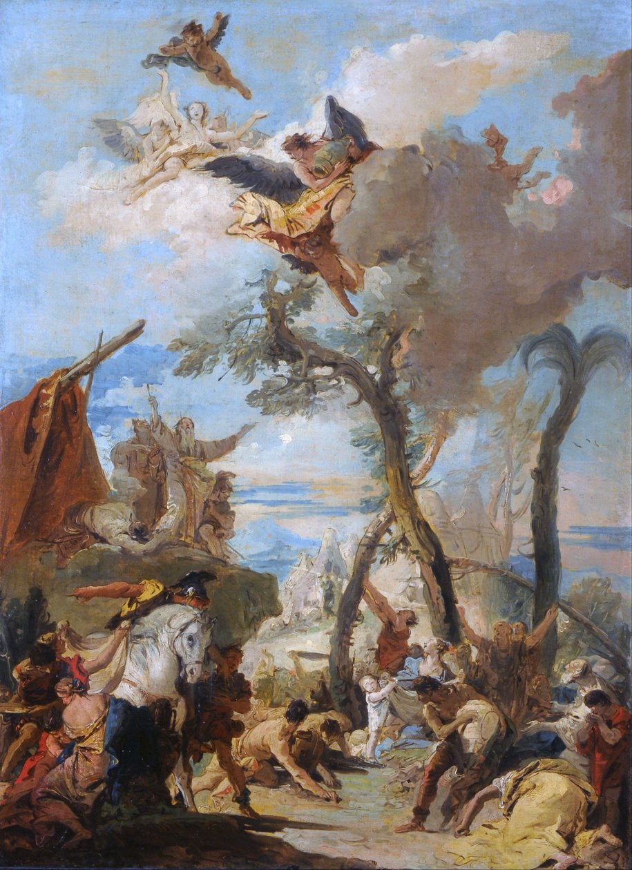 Hebrejci sbírají manu na poušti (náčrt) od Giovanni Battista Tiepolo