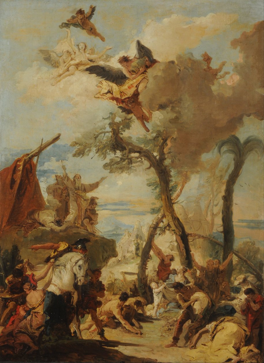 Hebrejci sbírají manu na poušti (náčrt) od Giovanni Battista Tiepolo