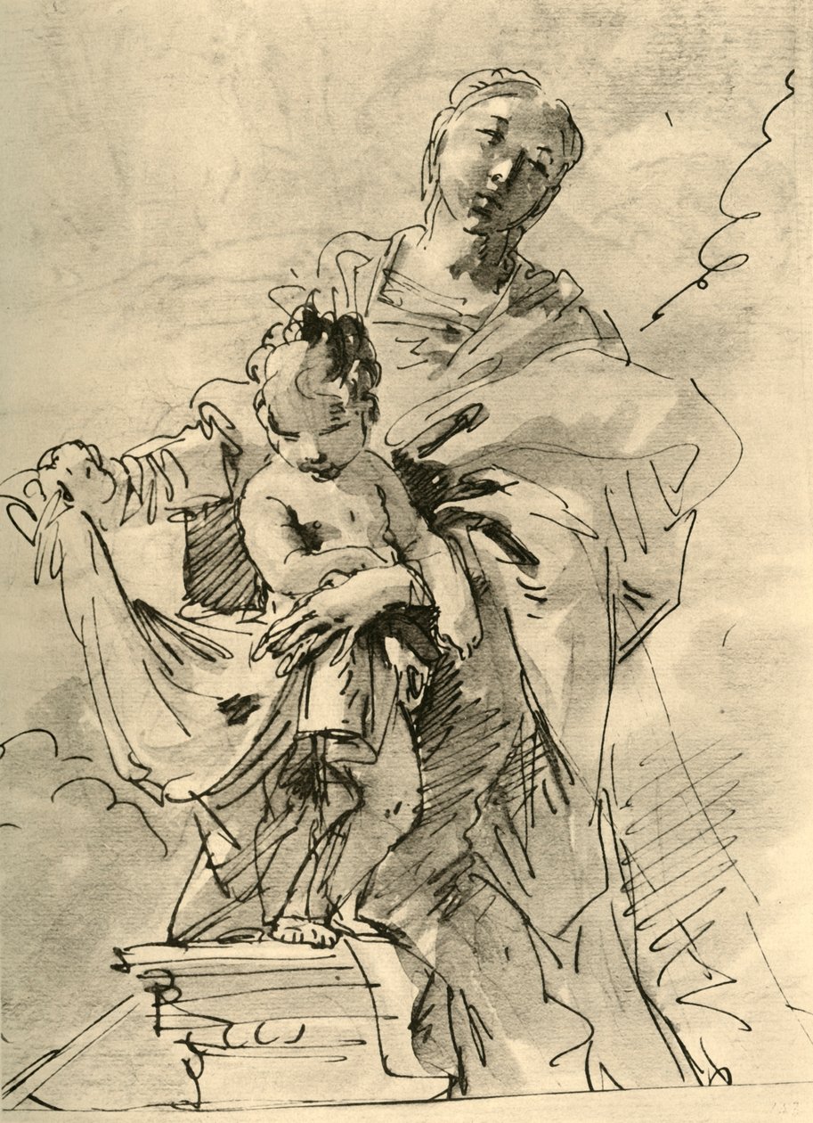 Madonna a dítě, polovina 18. století, 1928 od Giovanni Battista Tiepolo