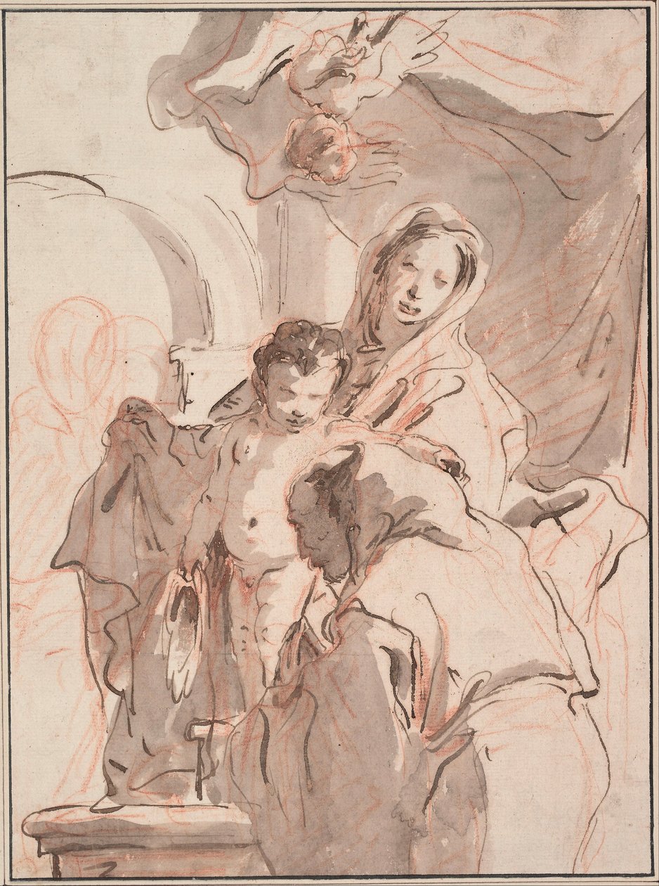 Madona s dítětem a svatým od Giovanni Battista Tiepolo