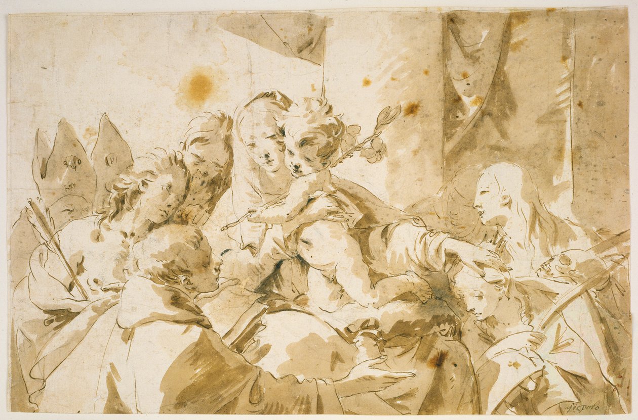 Madonna mit Kind und Heiligen od Giovanni Battista Tiepolo