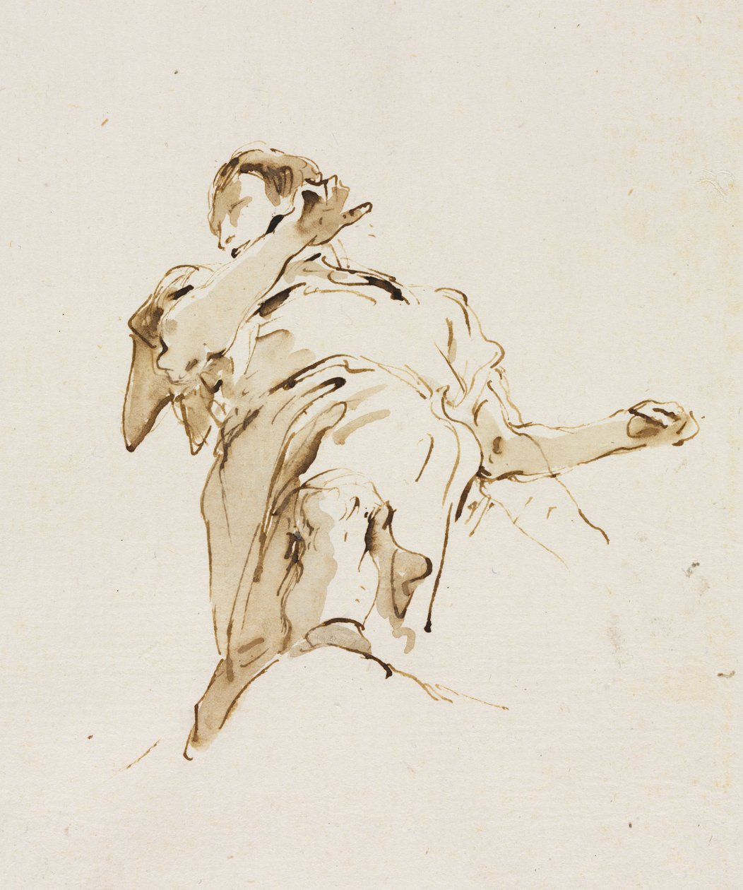 Mužská(?) postava při pohledu zdola od Giovanni Battista Tiepolo