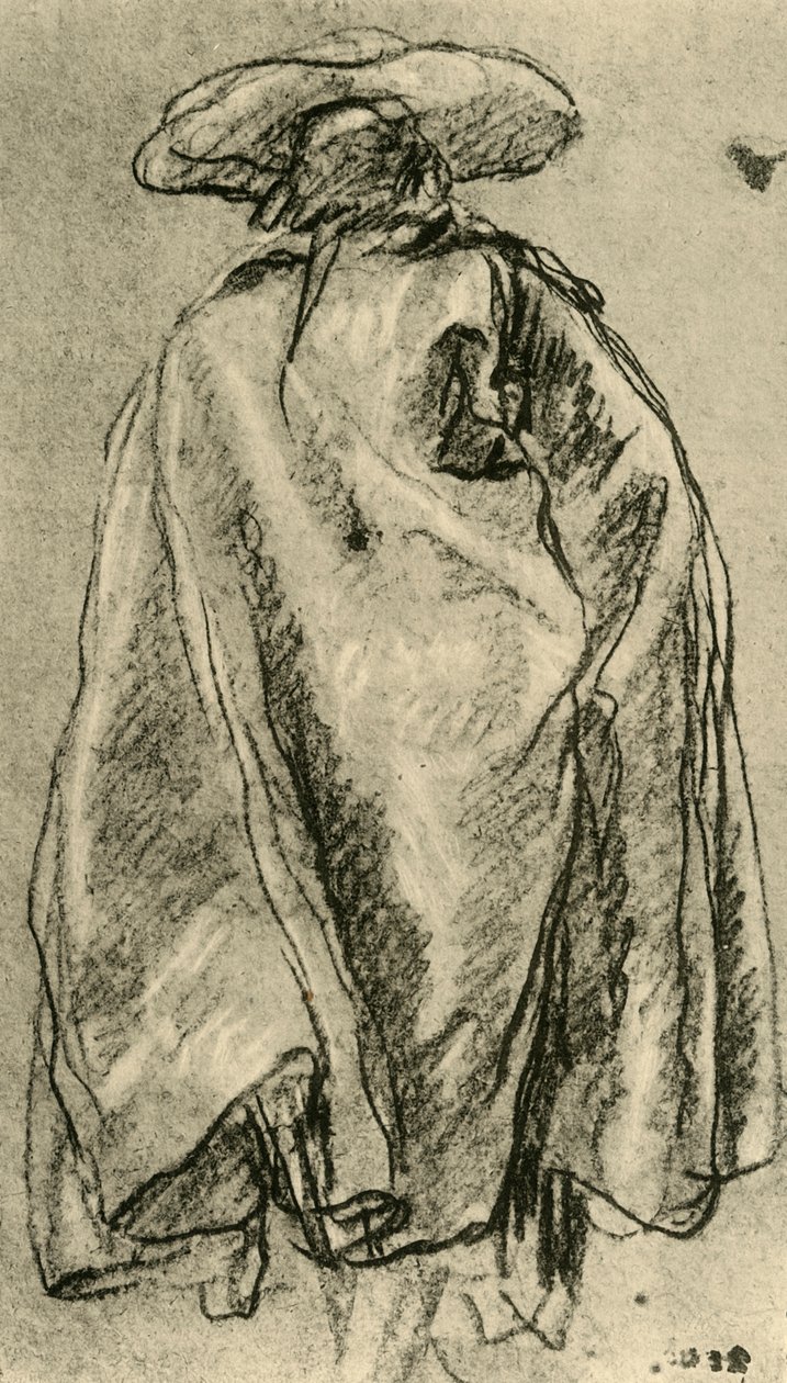 Muž ve velkém plášti viděný zezadu, 1752, 1928 od Giovanni Battista Tiepolo