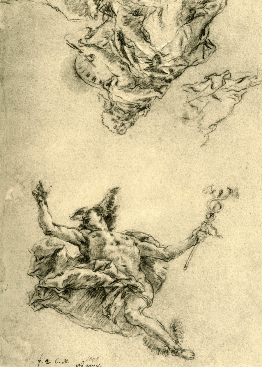Merkur a malířství, 1752-1753, 1928 od Giovanni Battista Tiepolo