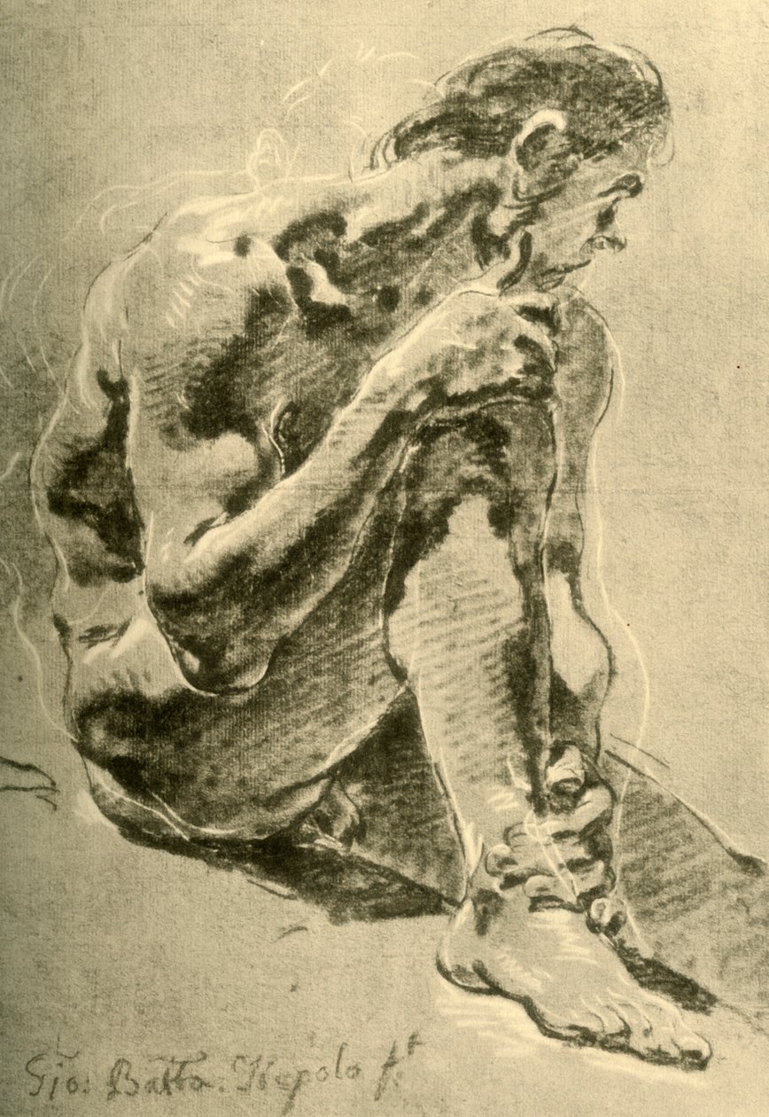 Nahý sedící, 1715-1716, 1928 od Giovanni Battista Tiepolo