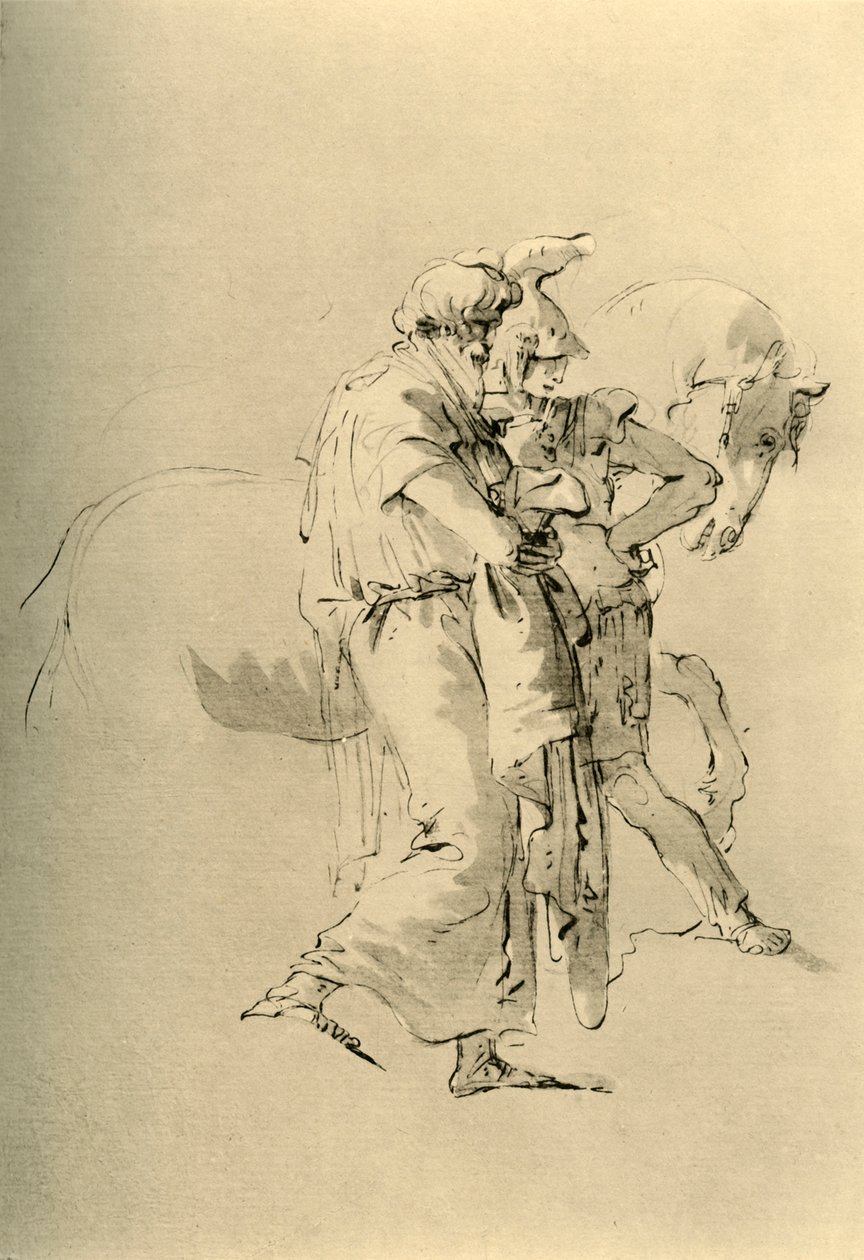 Starý muž a mladý voják, polovina 18. století, 1928 od Giovanni Battista Tiepolo
