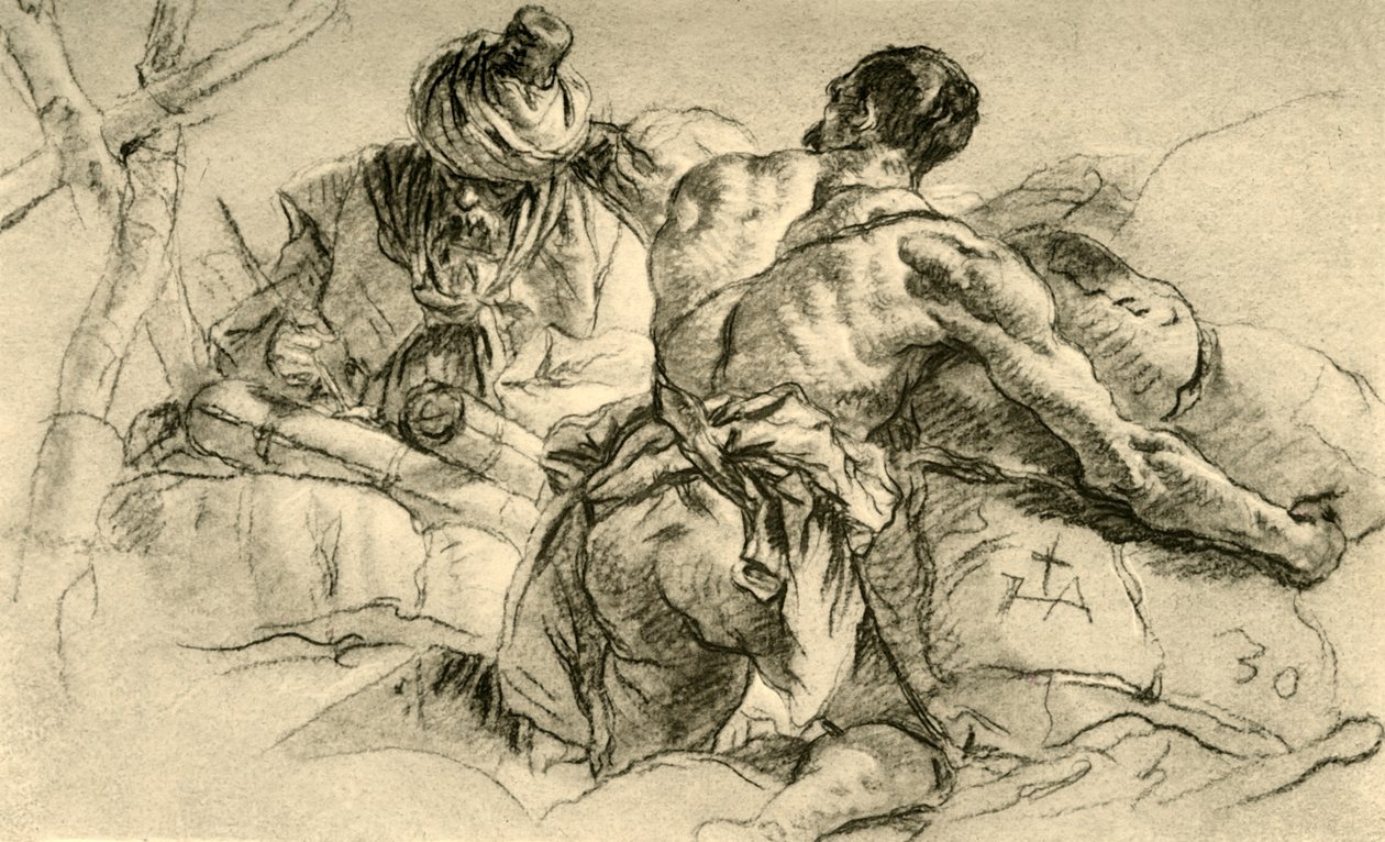 Orientální obchodníci s balíky zboží, 1753, 1928 od Giovanni Battista Tiepolo